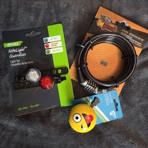 NWT Bike Safety Set Light, Bell, and Lock